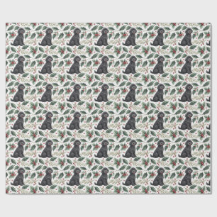 Papel de embrulho de Natal do cão de água portuguê