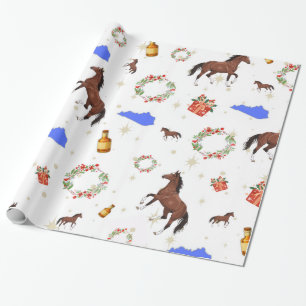 Papel de embrulho de Natal do cavalo de Kentucky