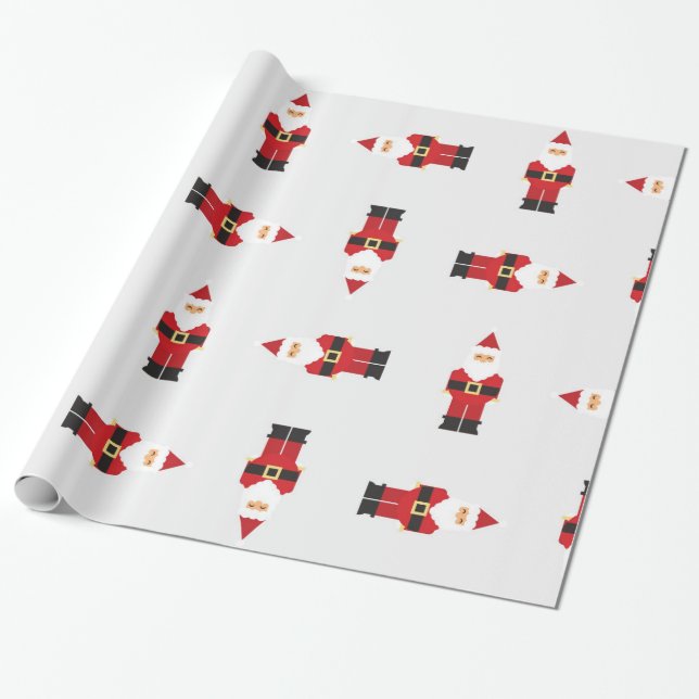 Papel de embrulho de Natal do Papai Noel feliz (Desenrolado)
