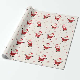 Papel de embrulho de Natal do Papai Noel retrô fof