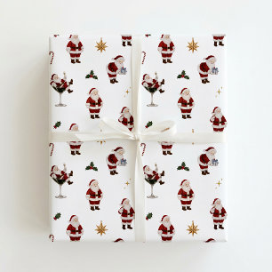 Papel de embrulho de Natal do Papai Noel Vintage H
