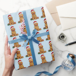 Papel de embrulho de Natal do Retriever Dourado Am