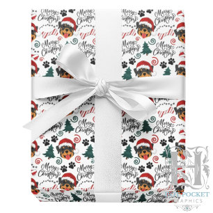 Papel de embrulho de Natal do Rottweiler