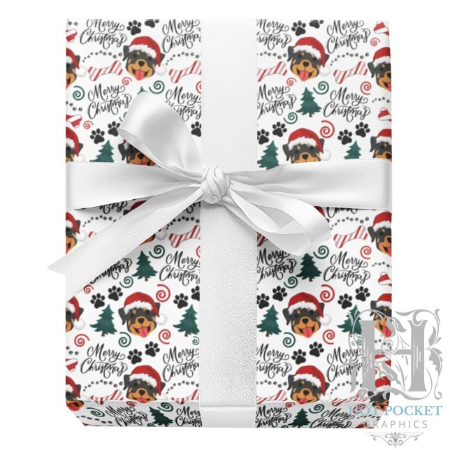 Papel de embrulho de Natal do Rottweiler (Criador carregado)