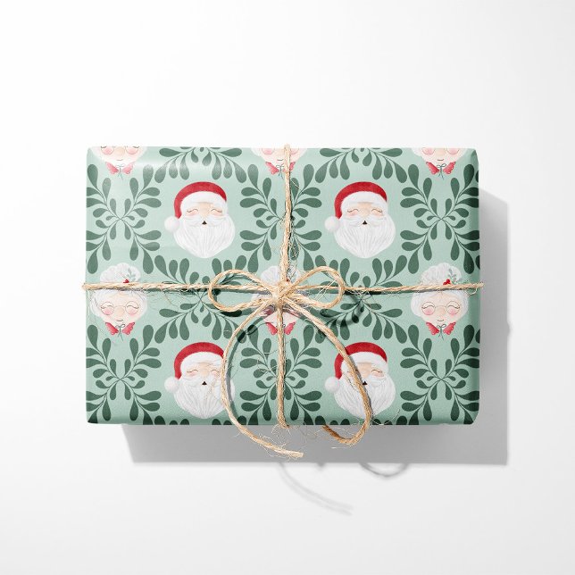 Papel de embrulho de Natal do Sr. e da Sra. Claus  (Criador carregado)