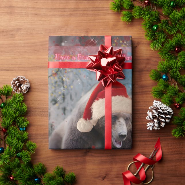 Papel de embrulho de Natal do Urso Castanho Festiv (Presente de Natal)