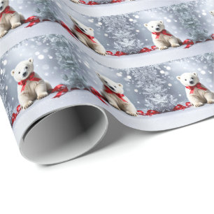 Papel de embrulho de Natal do urso polar