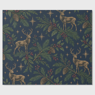 Papel de embrulho de Natal elegante com cervos da