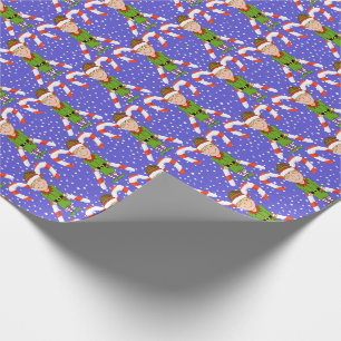 Papel de embrulho de Natal Elf, Candy Cane & Snow
