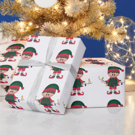 Papel de embrulho de Natal Elf Holiday