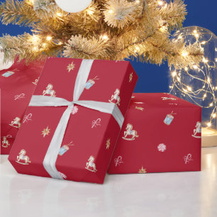 Papel de embrulho de Natal em aquarela para brinqu