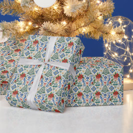 Papel de embrulho de Natal em Majólica Italiana