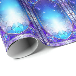 Papel de embrulho de Natal em vidro colorido moder