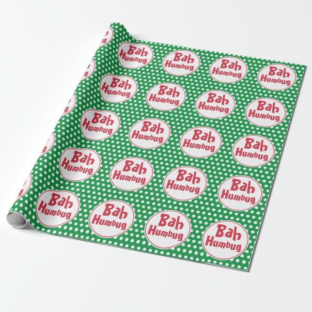 Papel de embrulho de Natal engraçado Bah Humbug (Desenrolado)