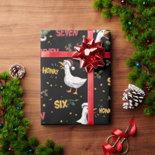 Papel de embrulho de Natal engraçado de ganso que
