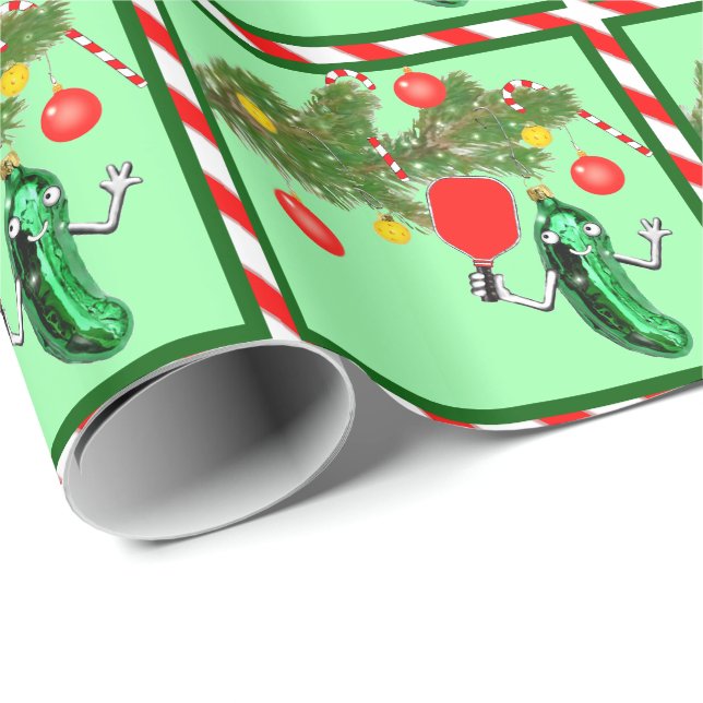 Papel de embrulho de Natal engraçado para Pickleba (Ponta do rolo)