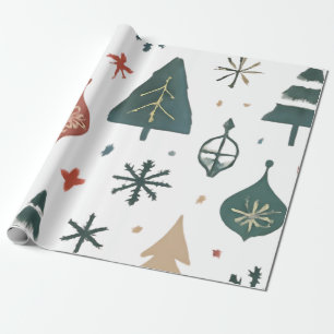 Papel de embrulho de Natal escandinavo Minimalis