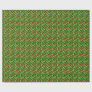 Papel de embrulho de Natal Evergreen e Ornamentos