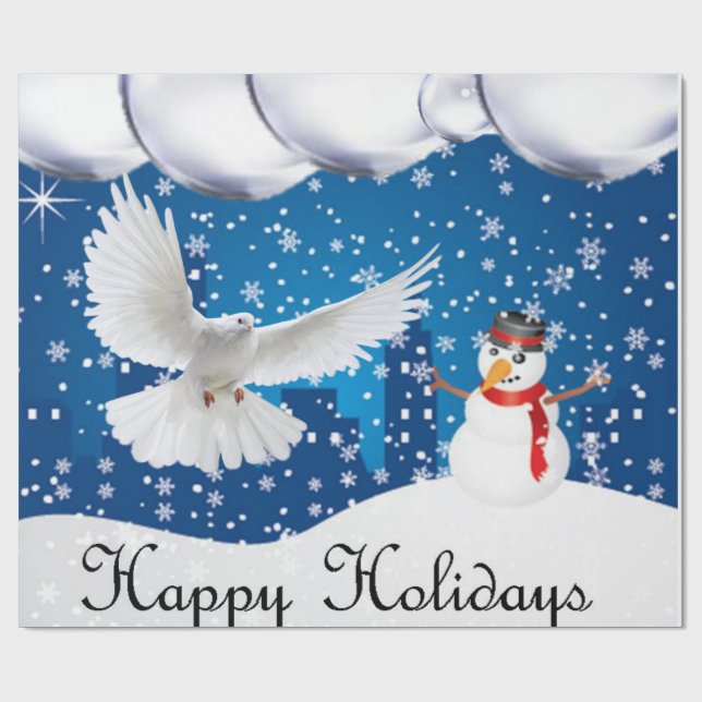 Papel de embrulho de Natal Felizes Festas (Aberto)