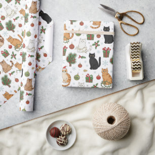 Papel de embrulho de Natal Festive Felines