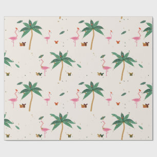 Papel de embrulho de Natal Flamingo Noël Creme