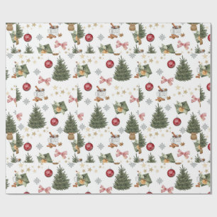 Papel de embrulho de Natal fofo