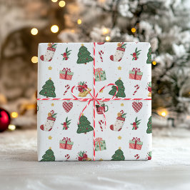 Papel de embrulho de Natal fofo 