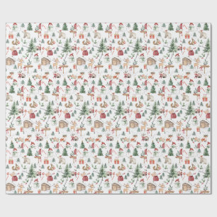 Papel de embrulho de Natal fofo