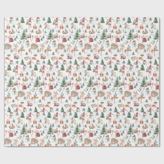 Papel de embrulho de Natal fofo