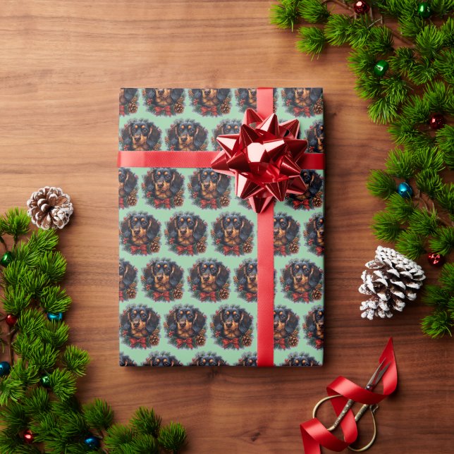 Papel de embrulho de Natal fofo do Dachshund (Presente de Natal)