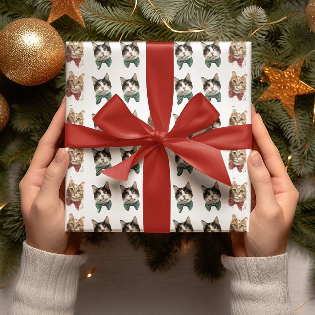 Papel de embrulho de Natal Gatos Festivos (Criador carregado)