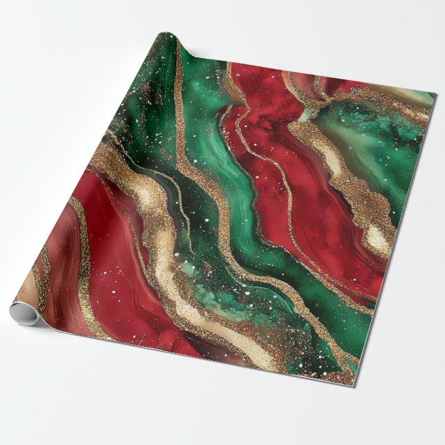 Papel de embrulho de Natal Geode (Desenrolado)