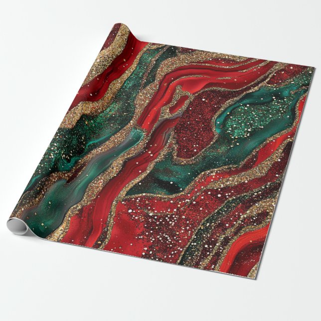 Papel de embrulho de Natal Geode (Desenrolado)