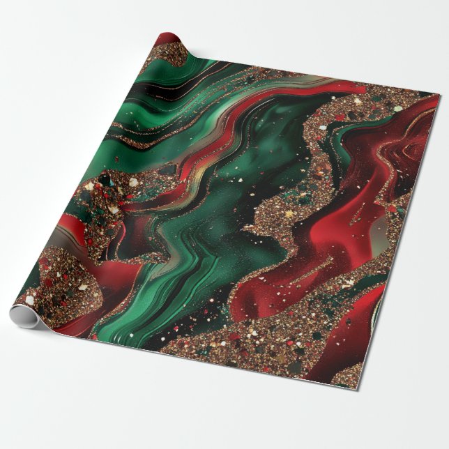 Papel de embrulho de Natal Geode (Desenrolado)