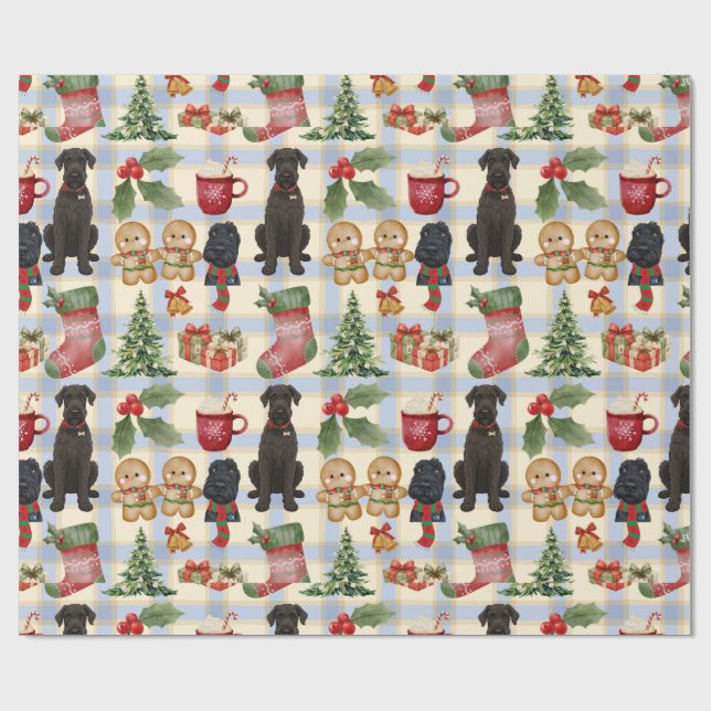 Papel de embrulho de Natal Giant Schnauzer (Aberto)