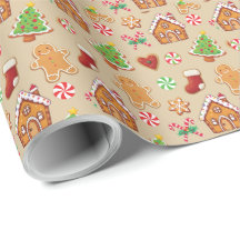 Papel de embrulho de Natal Gingerbread Baby