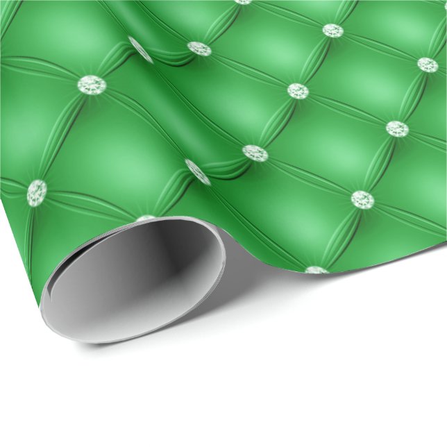 Papel de embrulho de Natal Green Diamonds (Ponta do rolo)