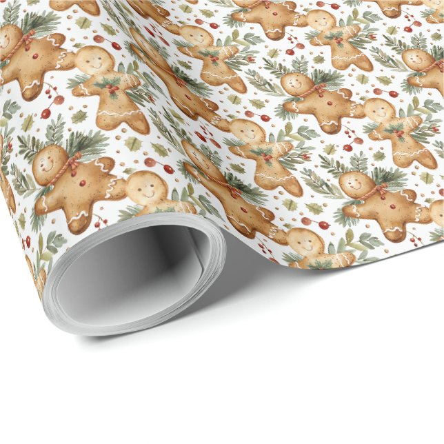 Papel de embrulho de Natal Homem de biscoito de ge (Ponta do rolo)