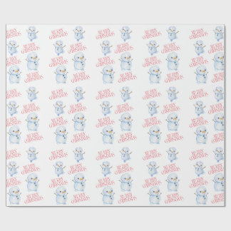 Papel de embrulho de Natal Homem de Neve