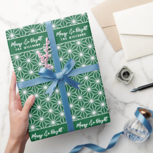 Papel de embrulho de Natal Japandi personalizado