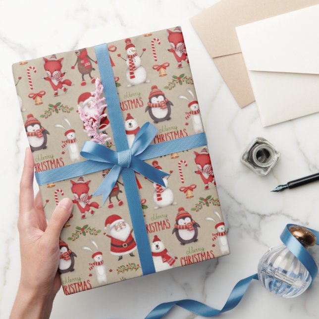 Papel de embrulho de Natal Kraft Rústico (Presentear)