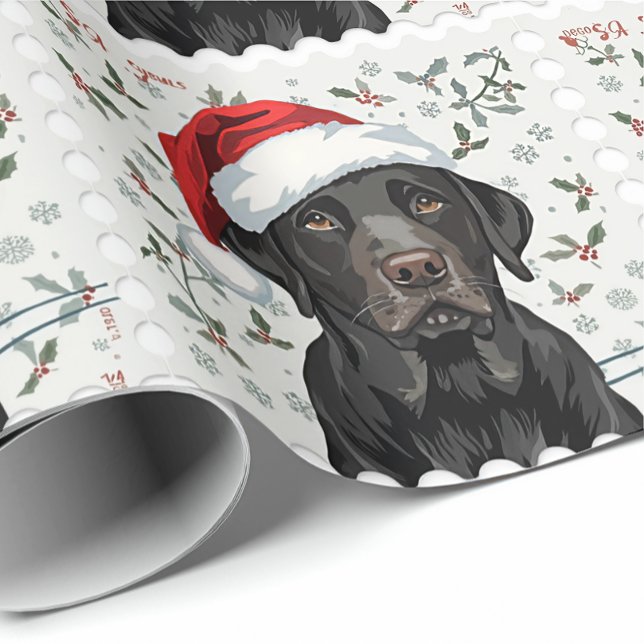 Papel de embrulho de natal labrador preto (Criador carregado)