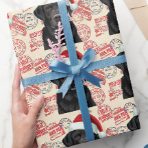 Papel de embrulho de natal labrador preto