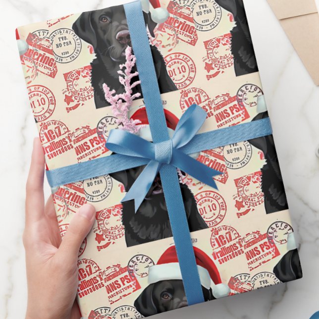 Papel de embrulho de natal labrador preto (Criador carregado)