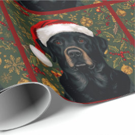 Papel de embrulho de natal labrador preto