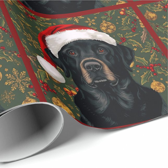 Papel de embrulho de natal labrador preto (Criador carregado)