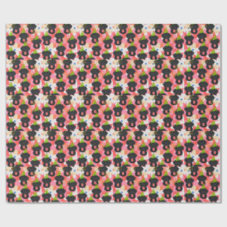 Papel de embrulho de natal labrador preto