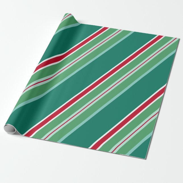 Papel de embrulho de Natal listrado de doce retrô  (Desenrolado)