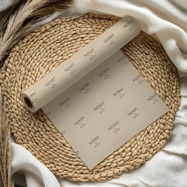 Papel de embrulho de Natal Luxo Férias | Bege