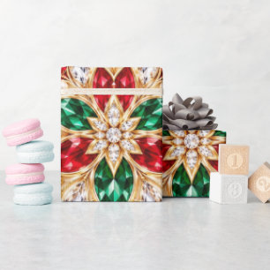 Papel de embrulho de Natal Luxo Rubi Esmeralda
